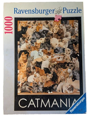 Ravensburger Catmania 1000 PC Jigsaw Puzzle 156290 1997 Cats Kittens Complete - Image 1 of 3