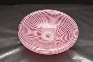 Jody feine doppelwandige Schale mundgeblasen Studio Kunst Glas Vögel Nest Wirbel signiert - Bild 1 von 11
