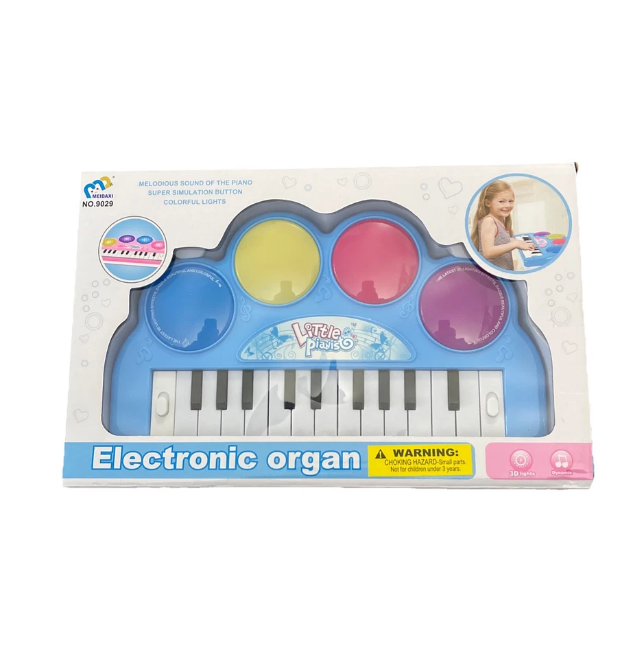 New Little Pianist Boy/girl  blue Battery Operated Light Up Electronic Keyboard - Image 1 of 3