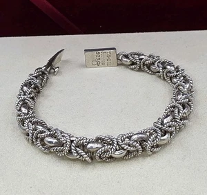 Vintage Taxco Mexico Sterling Silver Woven Byzantine Rope Bracelet TM-276 Eagle - Picture 1 of 11