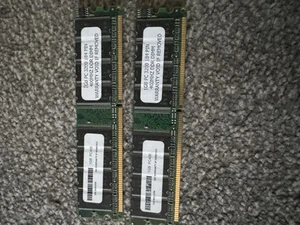 2 x 1 GB = 2 GB PC3200U DDR 400 MHz DIMM 184 pin memoria desktop RAM - Foto 1 di 3