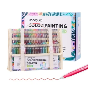 languo 168 Stück Gelstifte für Malbücher für Erwachsene, 162 Farben Gel Farbstifte - Bild 1 von 7