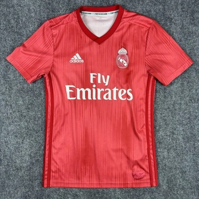 Real Madrid Adidas Fly Emirates Soccer Jersey Coral Pink Mens Size XS - Image 1 of 4