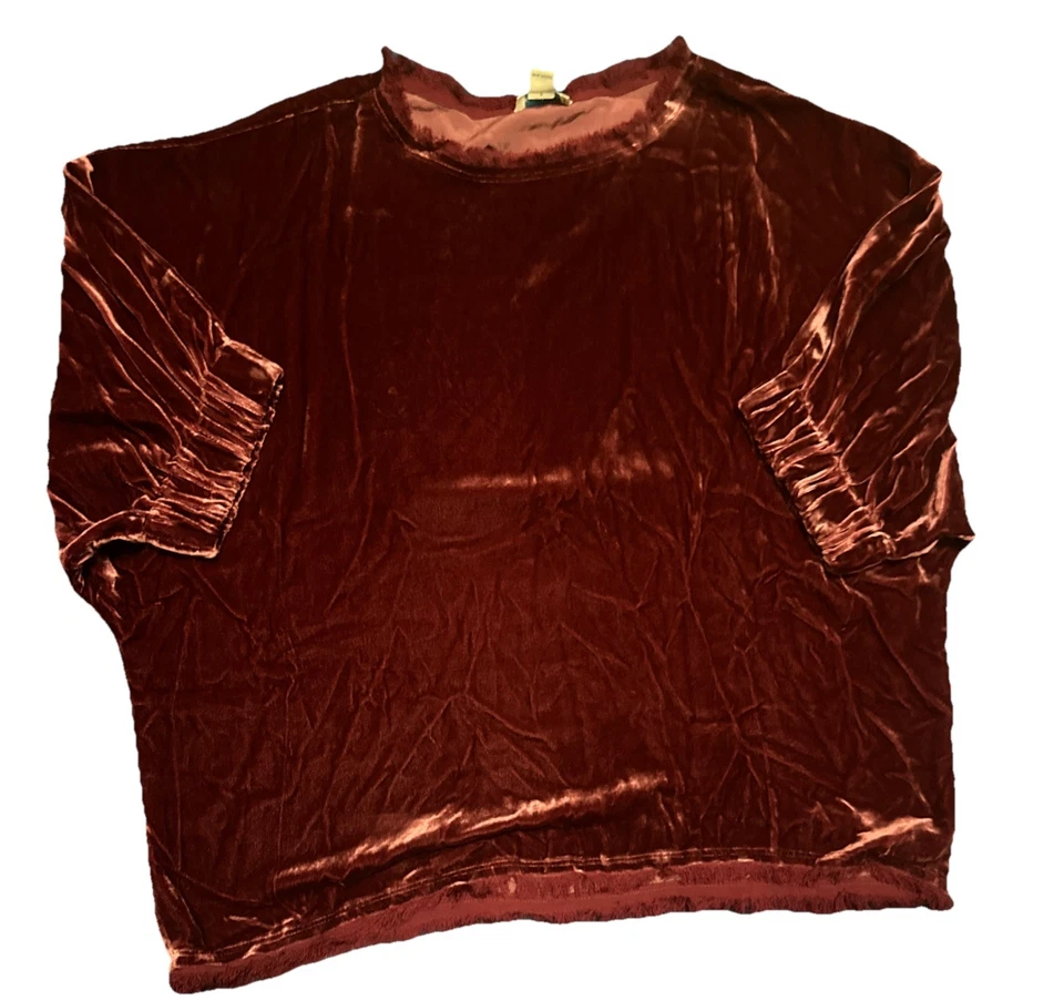 Sundance блузка рубашка PM Jules шелковая смесь бархата бархата манжеты рукав вино - Изображение 1 из 4