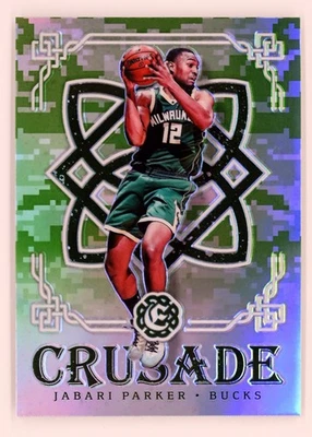 2016-17 Panini Excalibur #31 Jabari Parker Crusade camuflaje Prizm Milwaukee Bucks Foto 1 de 2