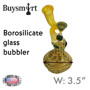 Alien Head Borosilicate Glass Bubbler Pipe – Made in USA – Unique & Colorful! - Picture 1 of 3