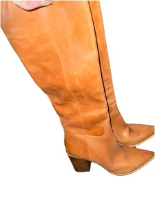 Nine West Womens Brixe Pointed Toe Heeled Dress Boots Tan Leather Size 11 M - Picture 1 of 13
