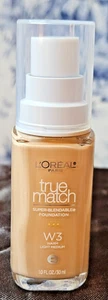 L'Oreal Paris True Match Super-Blendable Liquid Foundation W3 Warm Lt. Medium - Picture 1 of 1