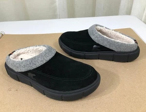 NUEVO SOREL Mujeres Explorer III Imitación-Oveja Gamuza Zapatos Mula EE. UU. 8/39 Negro/Negro - Imagen 1 de 20