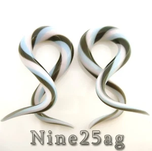 NEW 3 COLOR PYREX GLASS 2G DOUBLE TWISTS PLUGS SPIRALS - Picture 1 of 2