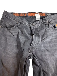 HARLEY-DAVIDSON Men’s Gray Faded Motorcycles Denim Jeans Size 36x30 - Picture 1 of 7