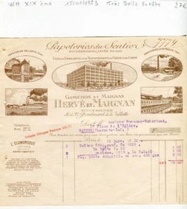 Paris XIXth century 92 Boulevard de la Villette - very beautiful header stationery from 1923 - Picture 1 of 1