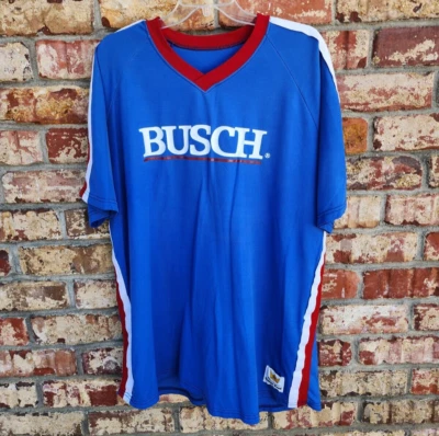 Jersey de colección Macgregor para hombre XXL 2X tejido arena cerveza busch serigrafía azul *raro Foto 1 de 4