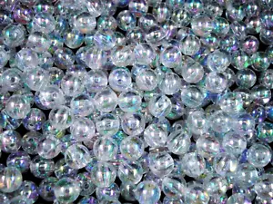 Beads 8mm Round Clear AB 25g Plastic Jewellery Necklaces Bracelets - Picture 1 of 2