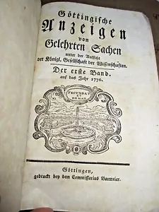 Gottingische Anzeigen von Gelehrten Sachen 1776 rare German scientific journal - Picture 1 of 7