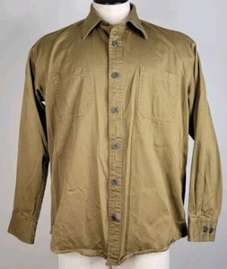 Cabela's Herren L Heavyweight Button Up Hemd Langarm Canvas Metallknöpfe - Bild 1 von 9