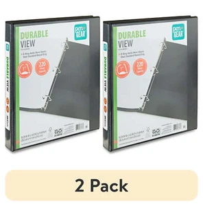 (2 pack) Pen+Gear Durable View 1" D-Ring Binder, Black - Picture 1 of 4