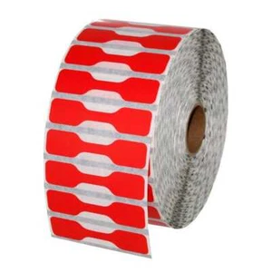 Zebra Red Jewelry/Barbell Labels 2.2" x 0.5" (LV-10010064RED) - Picture 1 of 2