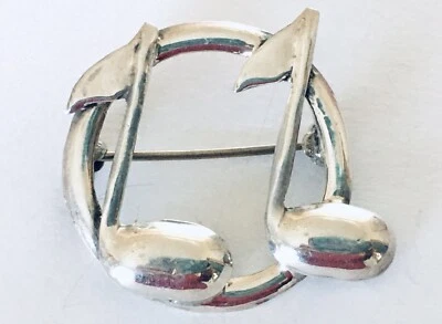 "Pin vintage México PLATA ESTERLINA ~ Nota musical ~ Notas musicales ~ 1,25""" Foto 1 de 3