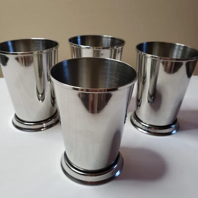 (4 unidades) Winco 3 x 4-3/8 pulgadas de acero inoxidable como nuevo tazas de julep 14 OZ totalmente nuevas Foto 1 de 4