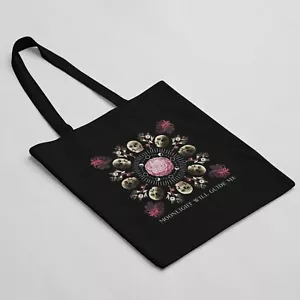 Realistische Tasche Totenkopf und Blumen mit Mondphasen - Bild 1 von 2