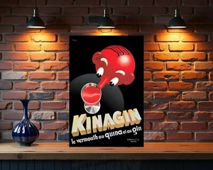Kinagin Vermouth Mid-Century French Quinine & Gin Sign  - 24"x16" (60x40 cm) - Picture 1 of 5