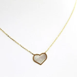 Collana in Oro Giallo con Cuore in Madreperla - Imagen 1 de 2