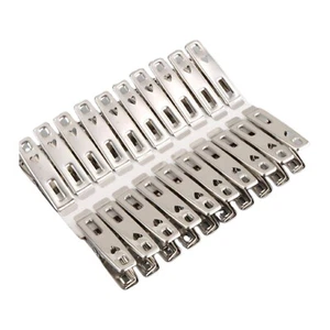 Clothes Clips Pegs Laundry Clothespins Pins Stainless Steel Hanging Hook 30x - Picture 1 of 4