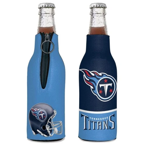 TENNESSEE TITANS BOTTLE HOLDER COOZIE KOOZIE COOLER WITH ZIPPER NFL LICENSED Cover