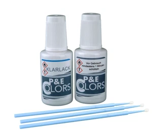 Lackstift-Set für VW LX7G	CHRONOSGRAU MET mit Klarlack 2x20ml inkl. Tupfer - Bild 1 von 4