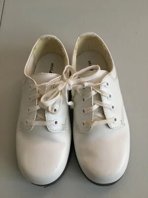 Stride Rite 10.5 Oxford Shoes Vintage Boy White Leather Laces Dressy Boutique  - Image 1 of 4