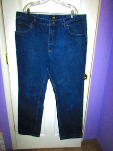 Lee Mens 44x34 regular fit Straight Leg Dark Wash Jeans - Picture 1 of 6