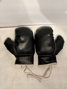 Vintage 1970’s Pair Of Roddy Junior Leather Children’s Black Boxing Gloves 7.5”