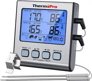 ThermoPro TP16 Large LCD Digital Meat Thermometer, BBQ, Oven,Kitchen,Timer,Probe - Picture 1 of 8