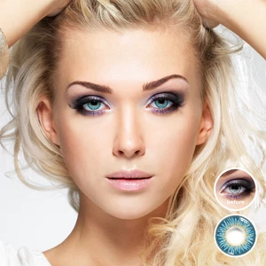 Farbige Kontaktlinsen RAINBOW TOPAZ BLAU Blue - Farblinsen ohne Stärke LuxDelux