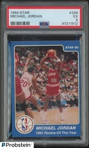 1984 Star Basketball #288 Michael Jordan RC Rookie HOF PSA 5 EX LOOKS NICER - Picture 1 of 3