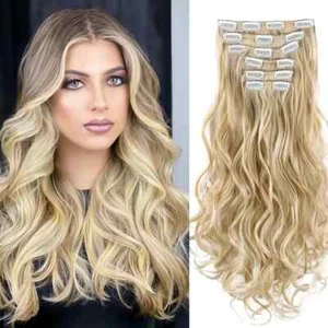 Clip in Haarverlängerung Haar 20" 50cm 130g 6 Stück Haarverlängerung bY Modaleo Golden - Bild 1 von 4