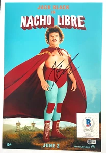 JACK BLACK SIGNED NACHO LIBRE 12X18 MOVIE POSTER PHOTO BOWSER TROPIC THUNDER BAS - Picture 1 of 2