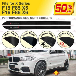 Racing Side Skirt Stickers Vinyl Decals Stripes for BMW F15 F16 F85 F86 X Series - Picture 1 of 12