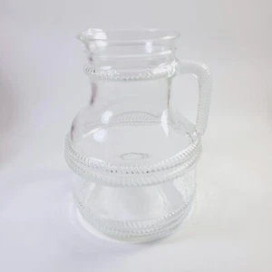 Jarra de vidrio grueso transparente vintage Fidenza Italia 8 1/2" de alto - Imagen 1 de 7