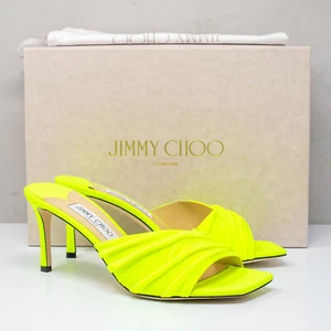 Jimmy Choo Basil 75 Neon Apple Green Heels, Size 9 US (39 EU) - Picture 1 of 8