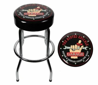 Plasticolor 004753R01 Busted Knuckle Garage Padded Bar Stool New Free Shipping - Image 1 of 4