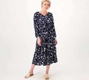 Encore by Idina Menzel romantische Tieres Kleid Küstenmarineblau Größe Large - Bild 1 von 7