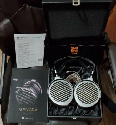 Auriculares magnéticos planos de tamaño completo con cable sobre la oreja HIFIMAN SUSVARA - plateados Foto 1 de 3