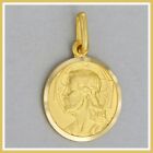 18k Solid Yellow GOLD Jesus Christ Head Cross Anchor Unoaerre Pendant Medal Mens