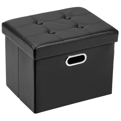 Otomana negra multiusos impermeable con almacenamiento oculto - perfecta para cualquier habitación Foto 1 de 4