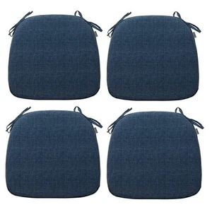 Outdoor/Indoor 17"x16"x2" Chair Cushions with Ties Set of 4, Waterproof All W... - Picture 1 of 7