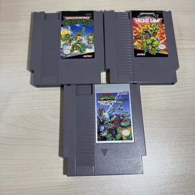 GREAT SHAPE: Teenage Mutant Ninja Turtle NES Lot Bundle 1 + 2 + 3 Nintendo TMNT - Image 1 of 4