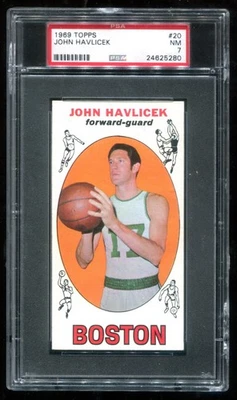 1969 Topps #20 John Havlicek PSA 7 NM RC Rookie Celtics HOF - Image 1 of 2