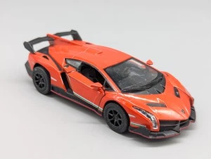 Kinsmart Orange Lamborghini Veneno Pull Back & Go 1:36 Diecast Toy Car - Picture 1 of 12